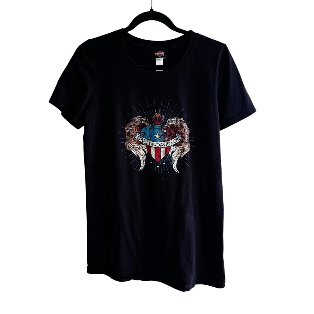 Harley-Davidson Heart & Wings Black T-Shirt